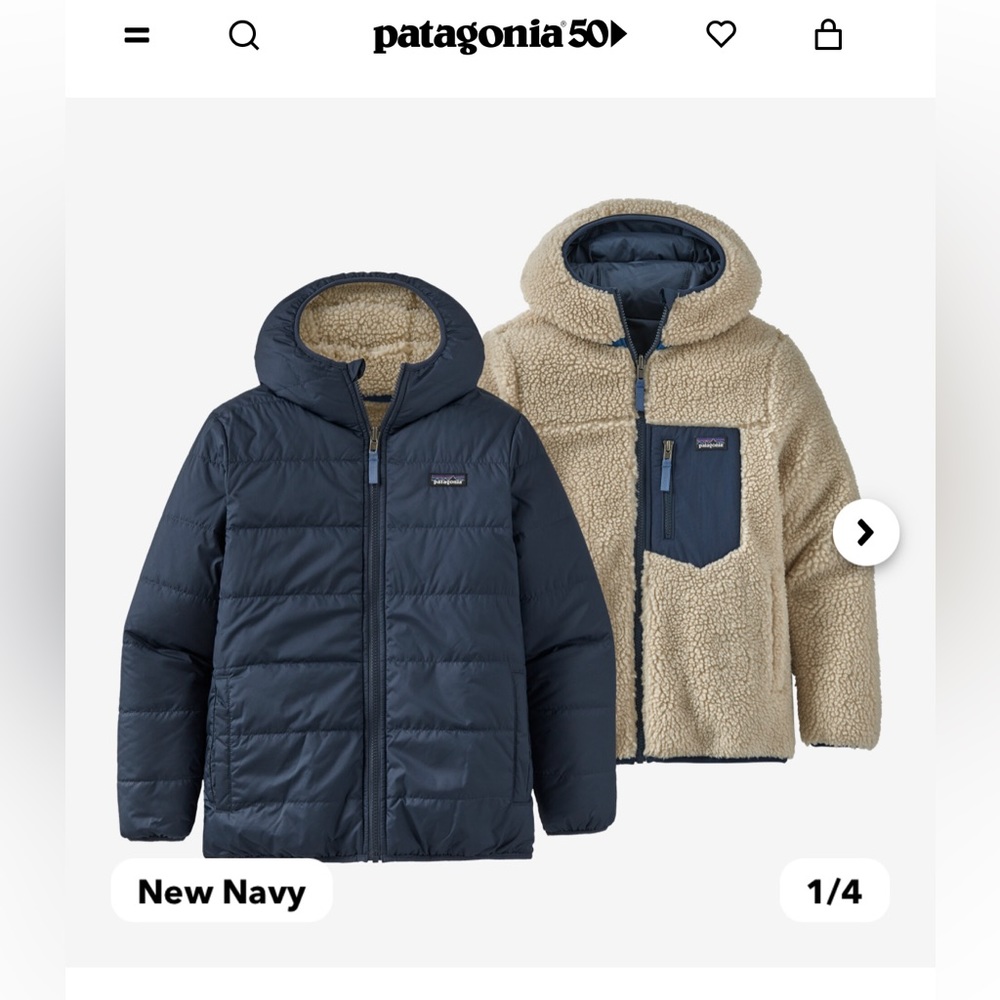 Patagonia Kids Jackets - Navy and Tan